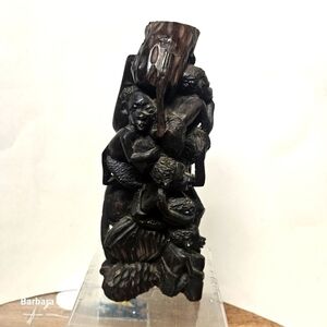 Vintage African Ebony Wood Family Tree Statue